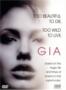 Angelina como Gia, na capa do filme.